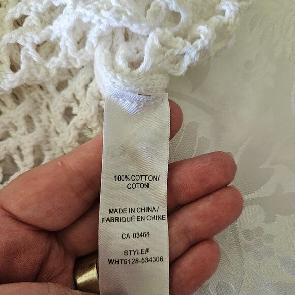 Ricki's White Crochet Sweater/Coverup - Picture 7 of 9